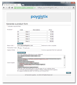 paygistix web accept credit cards online